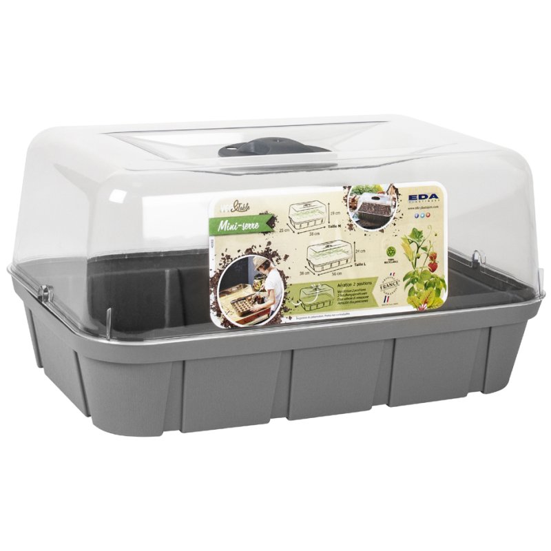 EDA mini serre L, 15,7 litres, anthracite, 56×25×24 cm